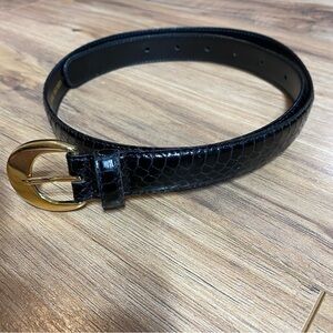 Women’s Vintage Black Genuine Snake Skin Belt
